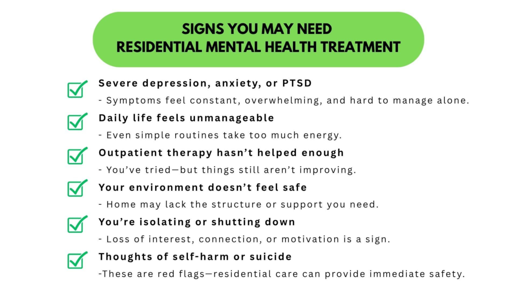 signs you may need residential mental health treatment